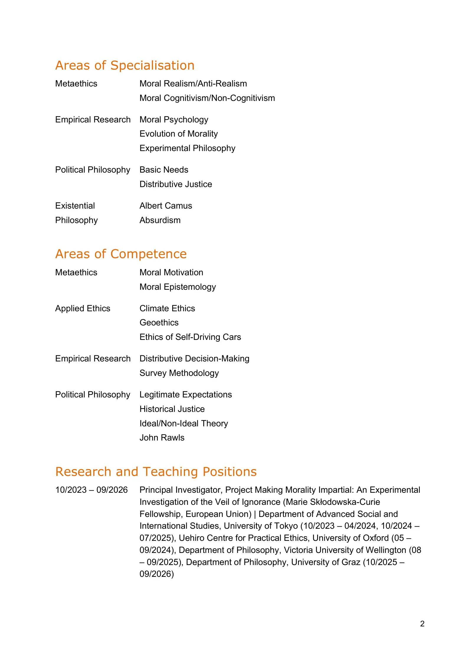 Curriculum vitae of Thomas Pölzler, page 2 of 25