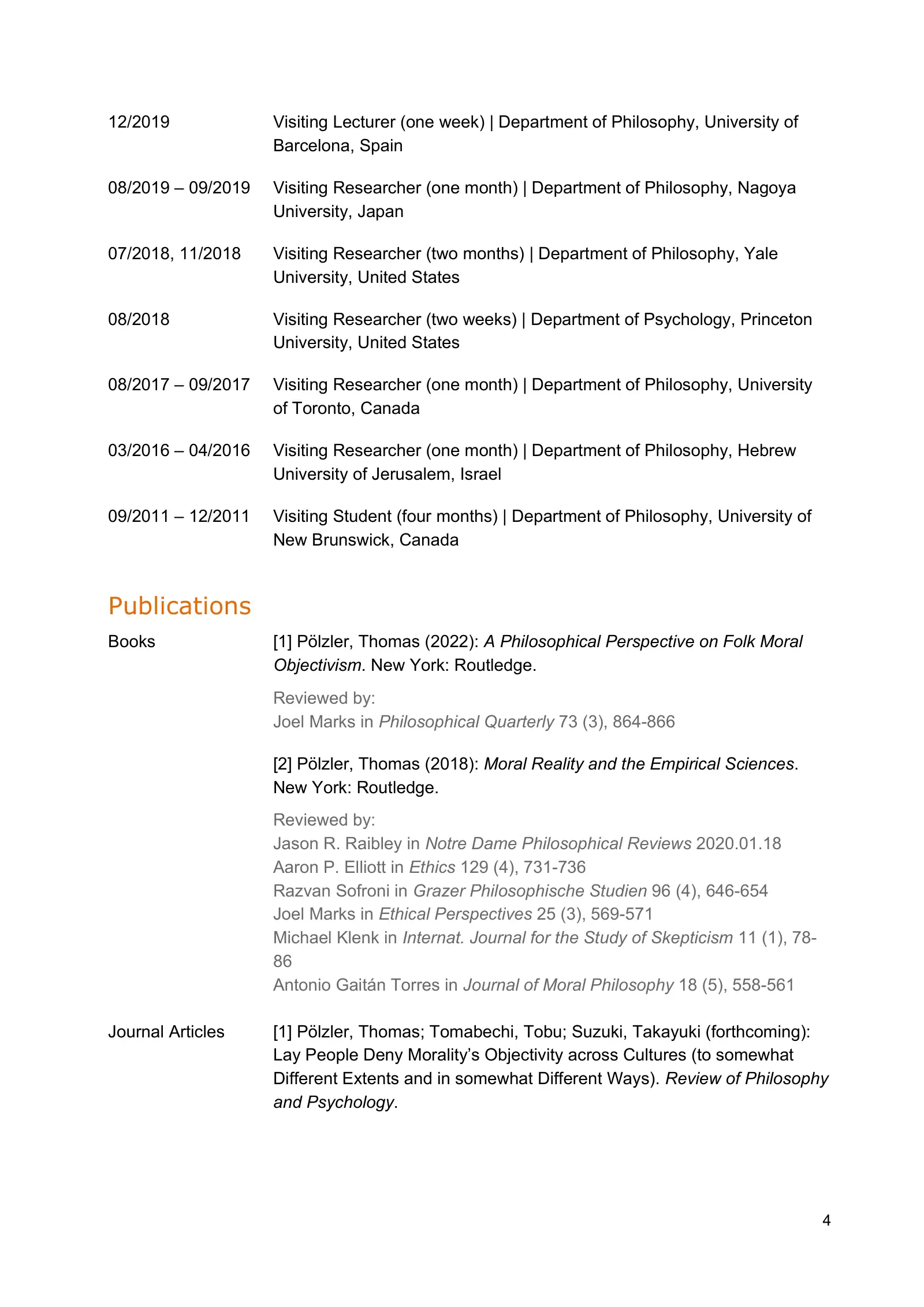 Curriculum vitae of Thomas Pölzler, page 4 of 25