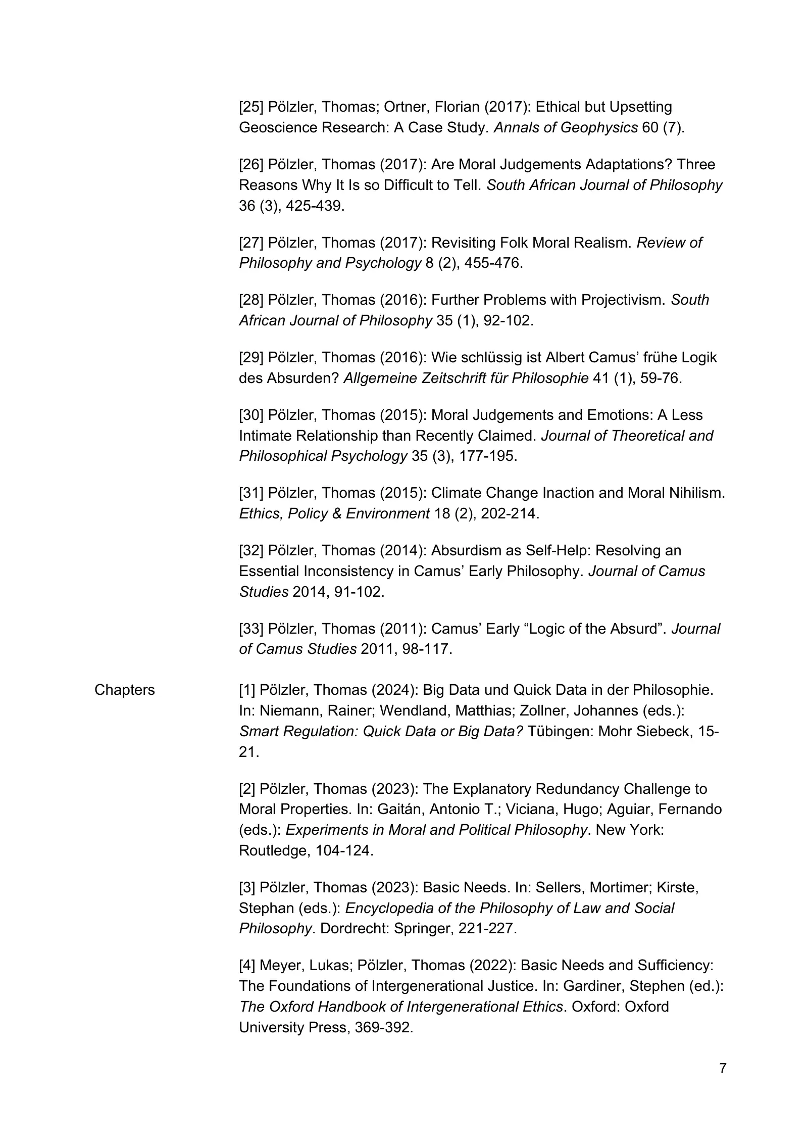 Curriculum vitae of Thomas Pölzler, page 7 of 25