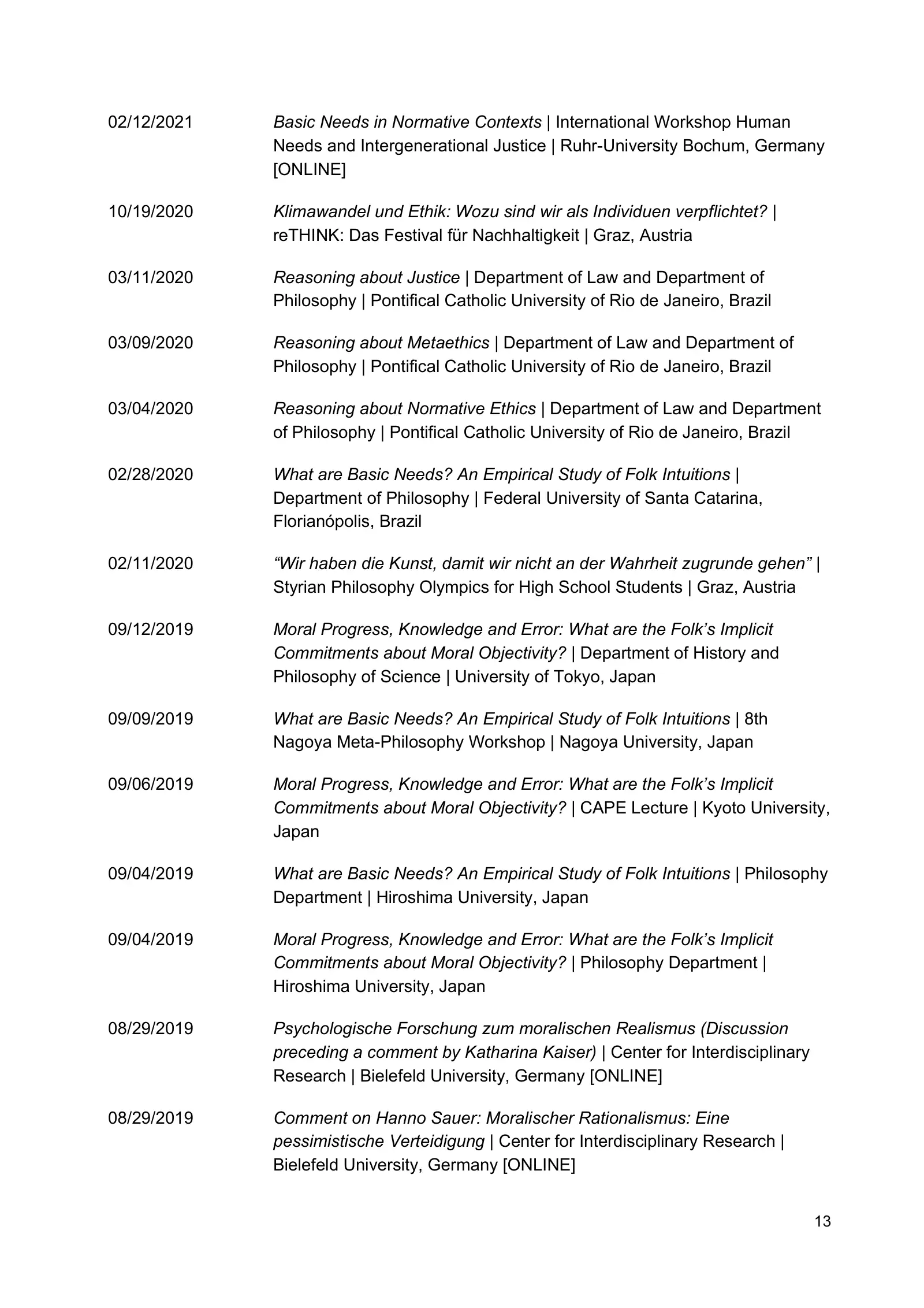 Curriculum vitae of Thomas Pölzler, page 13 of 25