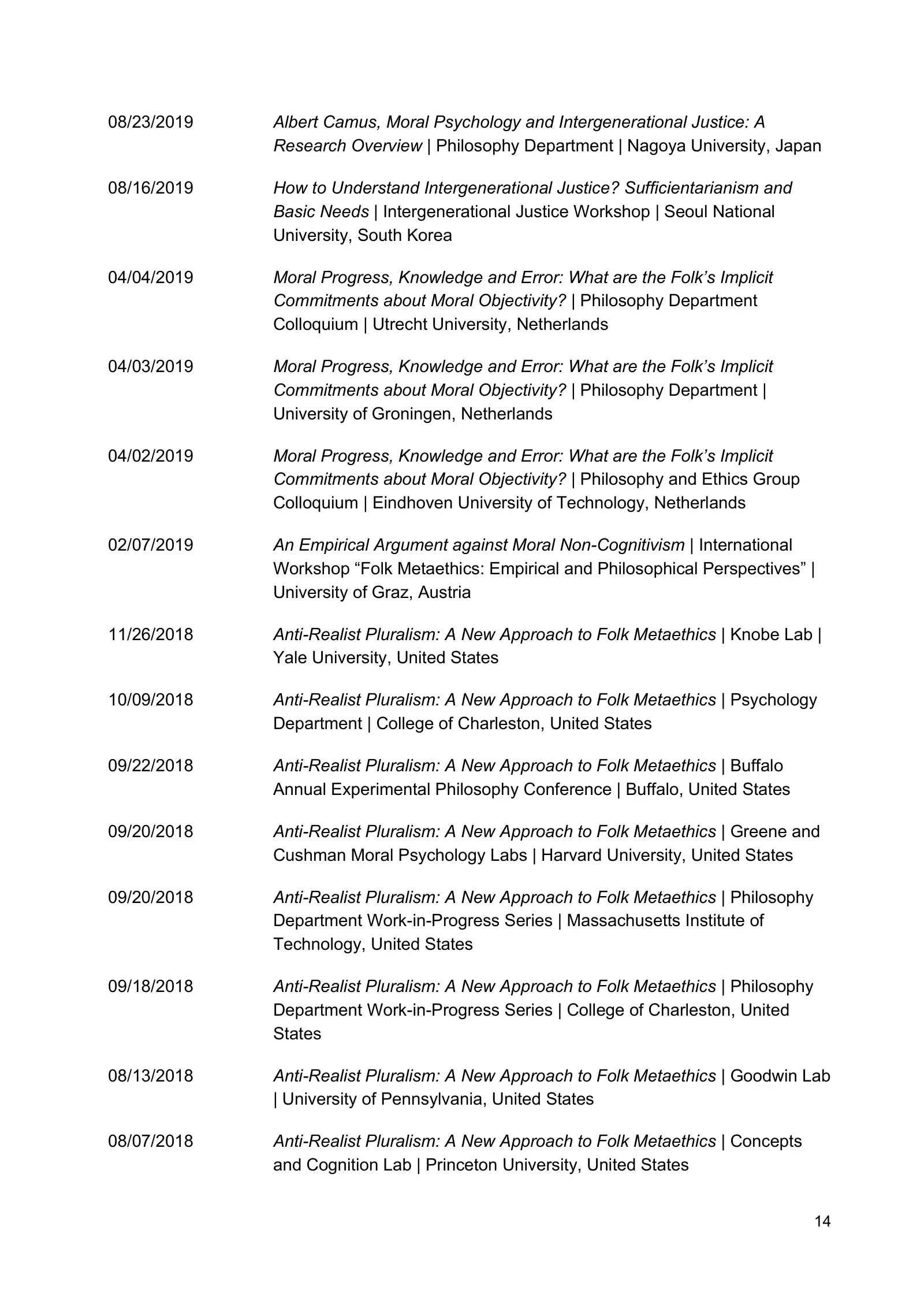 Curriculum vitae of Thomas Pölzler, page 14 of 25