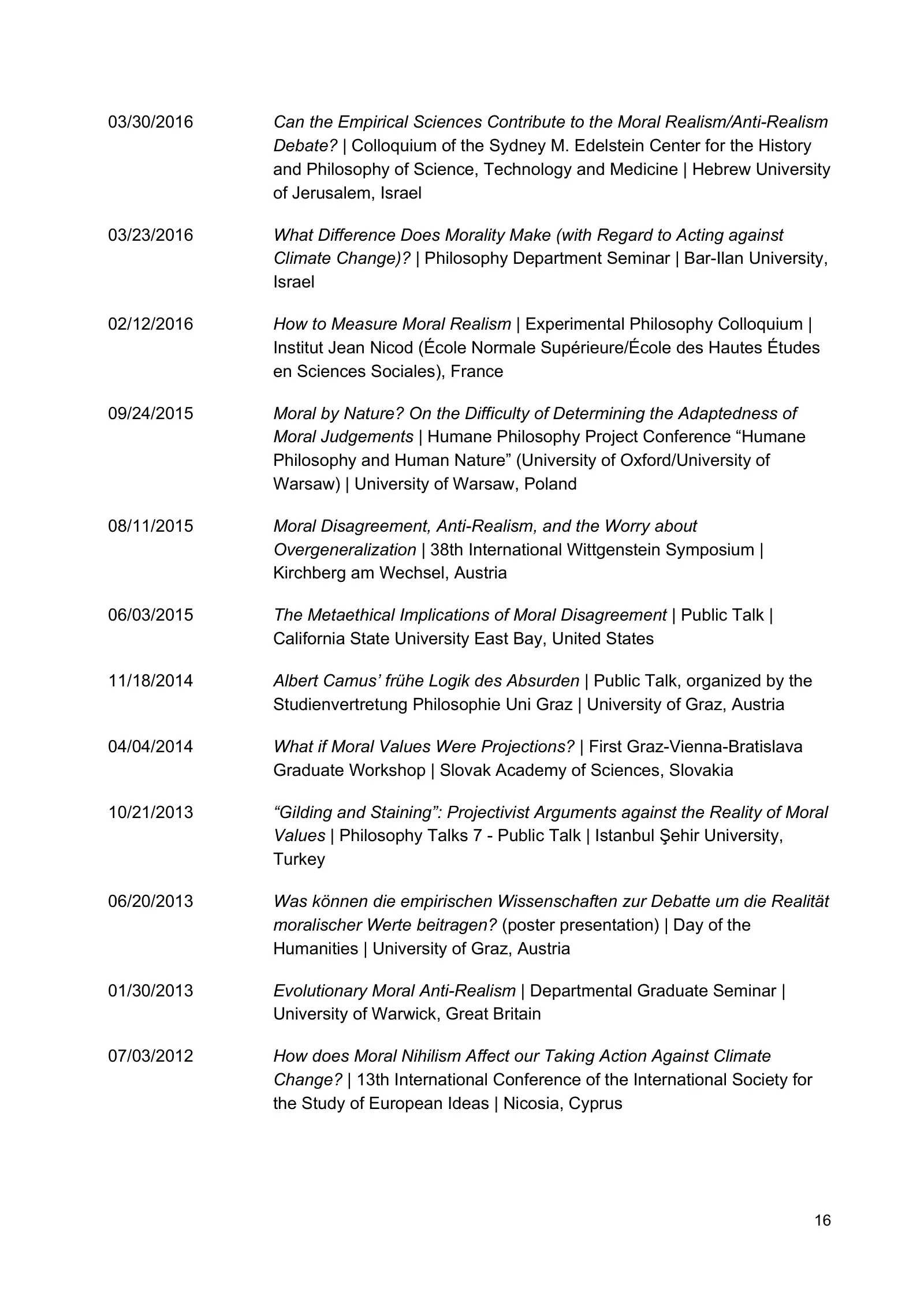 Curriculum vitae of Thomas Pölzler, page 16 of 25